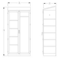 Half Hanging Rod-half Four Adjustable Shelves